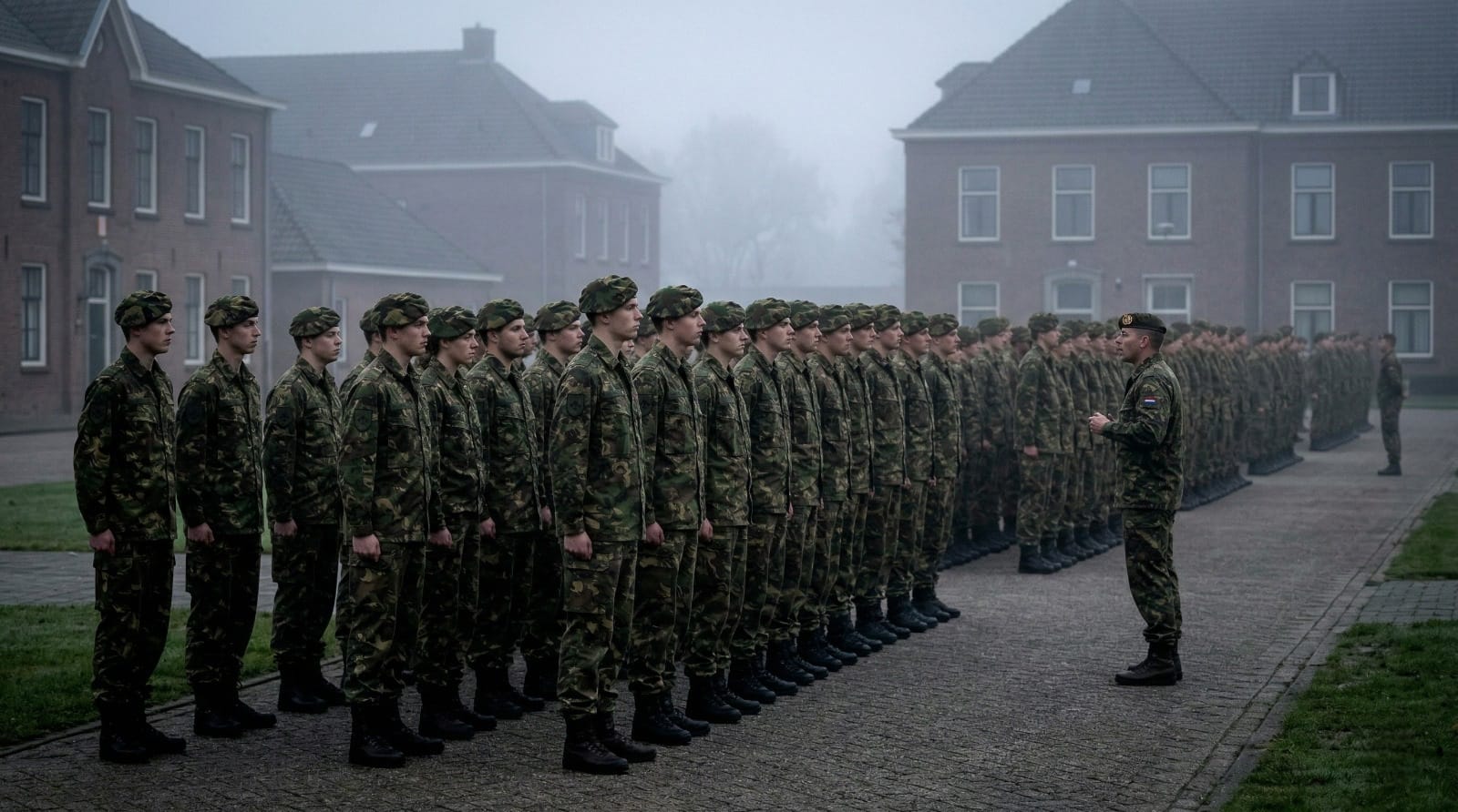 Militaire vorming op de kazerne