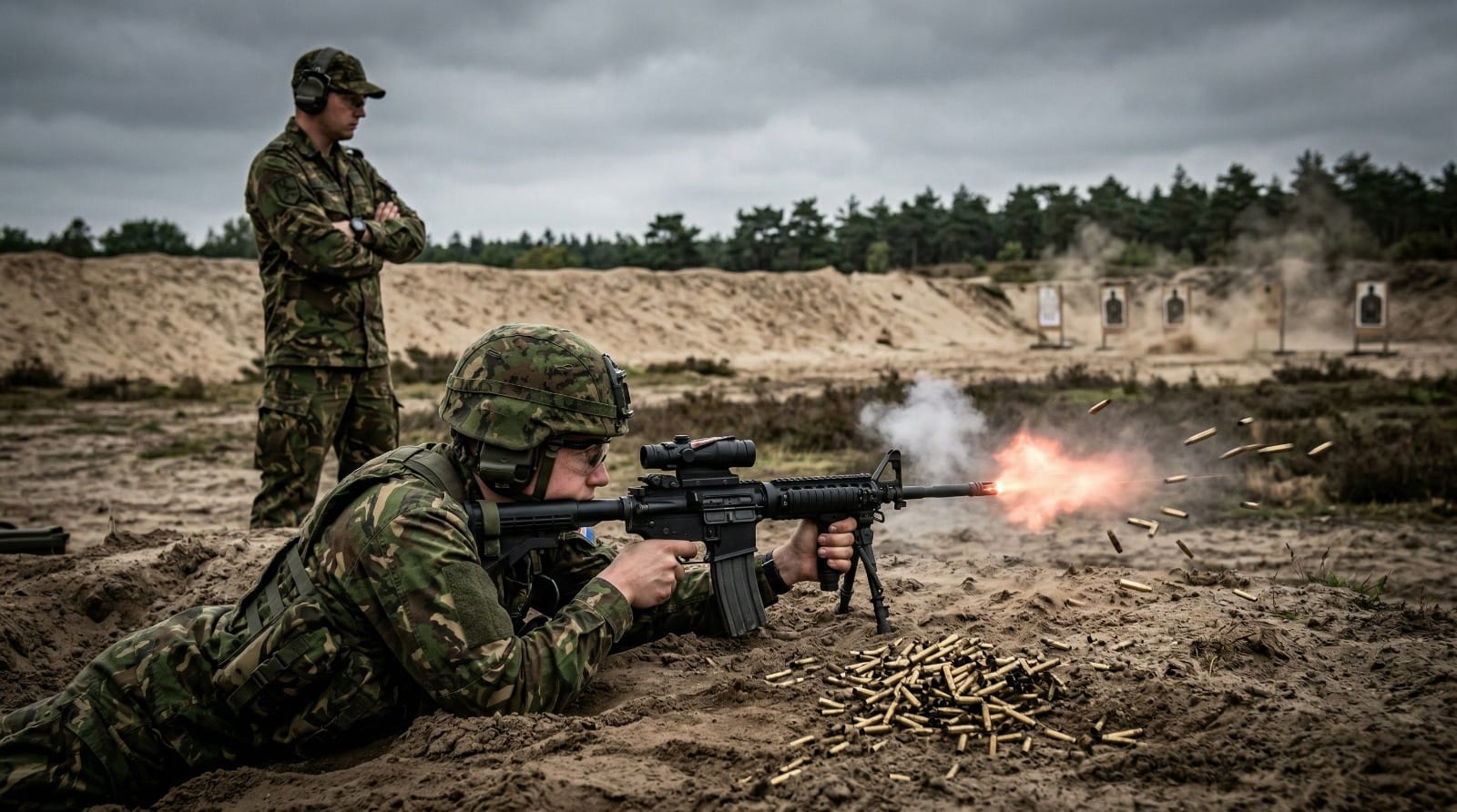Schietopleiding op de schietbaan